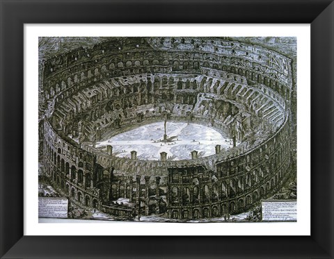 Framed Interior of the Colosseum with niches for the Via Crucis Print