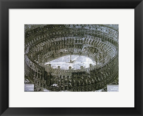 Framed Interior of the Colosseum with niches for the Via Crucis Print