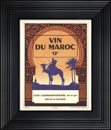 Framed Morocco&#39;s Wine Label Print