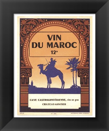 Framed Morocco&#39;s Wine Label Print