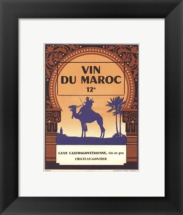 Framed Morocco&#39;s Wine Label Print