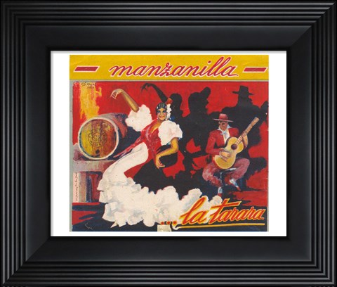Framed Sherry Wine Label La tarara Print