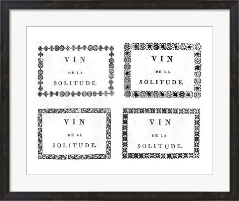 Framed Labels of Chateauneuf du Pape Print