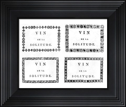 Framed Labels of Chateauneuf du Pape Print
