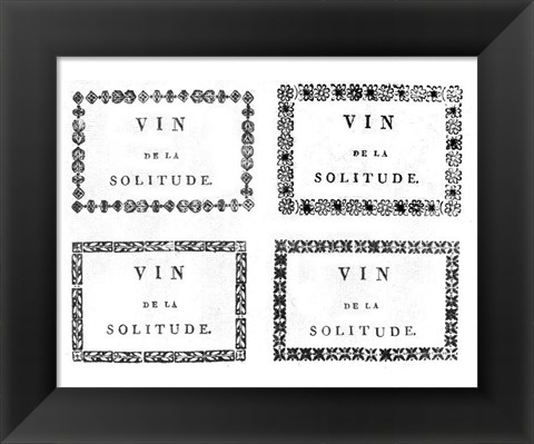 Framed Labels of Chateauneuf du Pape Print