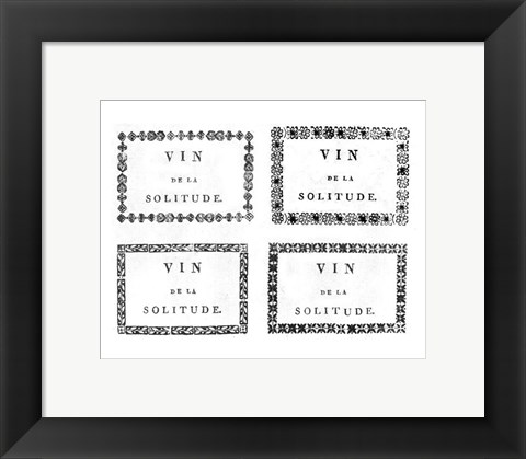 Framed Labels of Chateauneuf du Pape Print