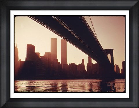 Framed Brooklyn Bridge Across the East River Print