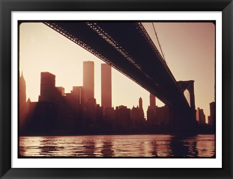 Framed Brooklyn Bridge Across the East River Print