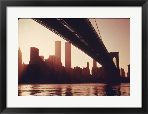 Framed Brooklyn Bridge Across the East River Print