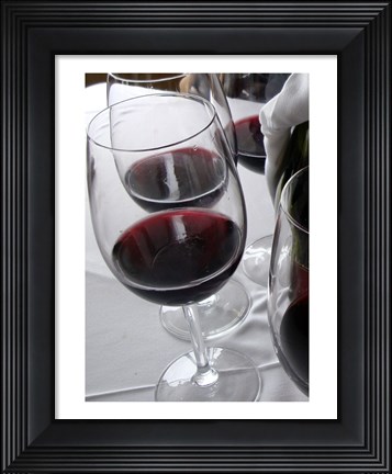 Framed Glasses of Red Wine Print