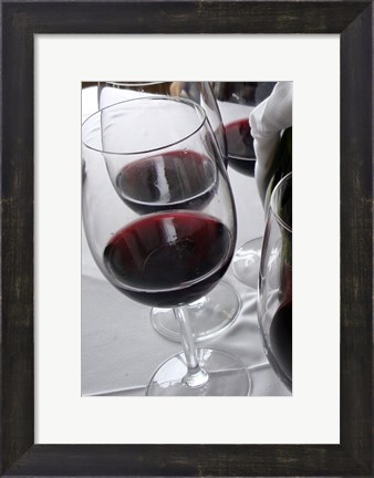 Framed Glasses of Red Wine Print
