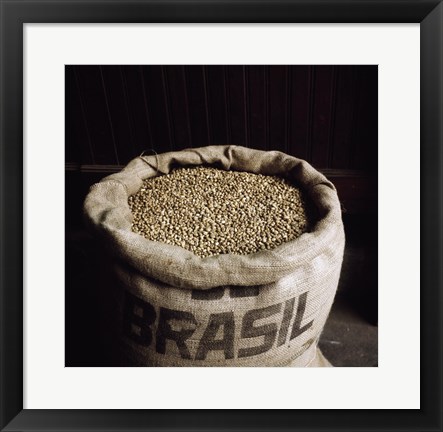 Framed Coffee Beans in a Burlap Sack Print