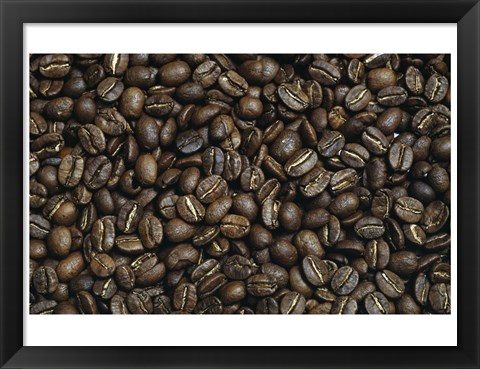 Framed Close-up of coffee beans Print