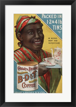 Framed Carhart &amp; Brother Celebrated B-D &amp; T Roasted Coffee Print