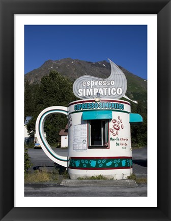 Framed Espresso Simpatico Coffee Shop, Seward, Alaska Print