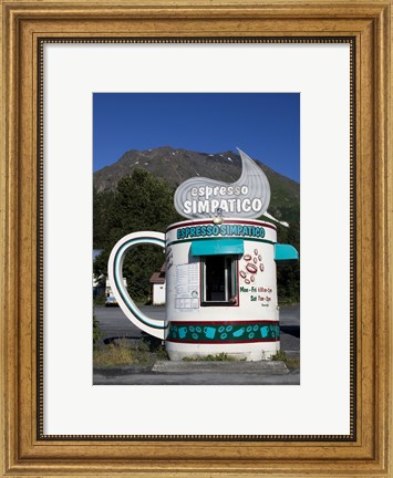 Framed Espresso Simpatico Coffee Shop, Seward, Alaska Print