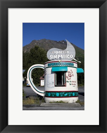 Framed Espresso Simpatico Coffee Shop, Seward, Alaska Print