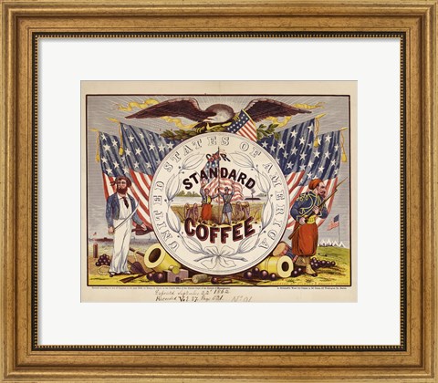 Framed United States of America, our standard coffee Print