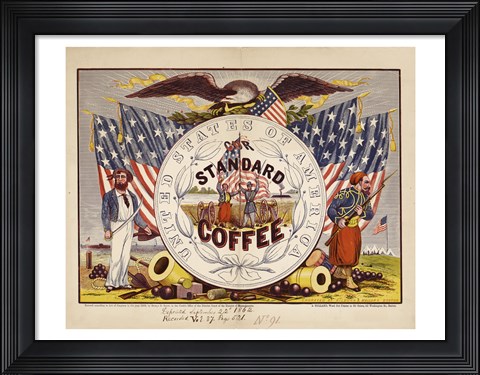 Framed United States of America, our standard coffee Print