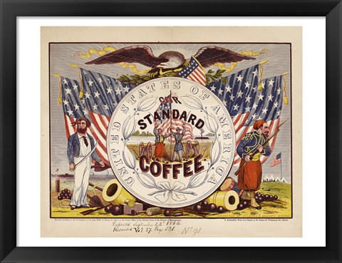 Framed United States of America, our standard coffee Print