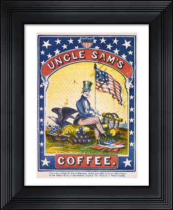 Framed Uncle Sam&#39;s Coffee Print