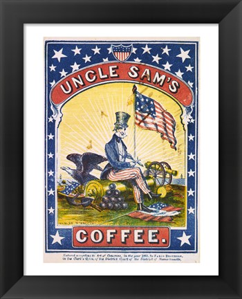 Framed Uncle Sam&#39;s Coffee Print