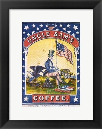 Framed Uncle Sam&#39;s Coffee Print