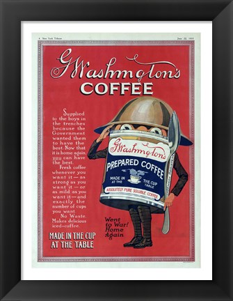 Framed Washington Coffee New York Tribune Print