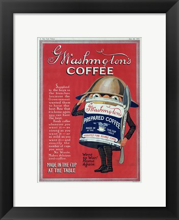 Framed Washington Coffee New York Tribune Print