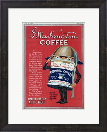 Framed Washington Coffee New York Tribune Print