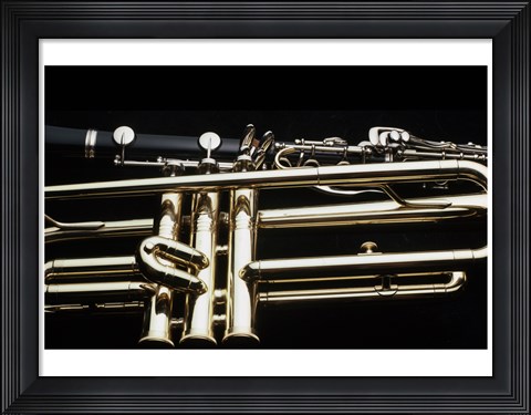 Framed Close - up of a Clarinet and a Trumpet Print