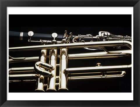 Framed Close - up of a Clarinet and a Trumpet Print