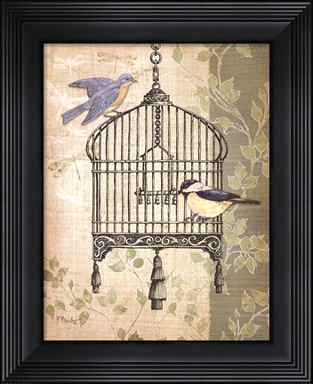 Framed Botanical Birdcage II Print