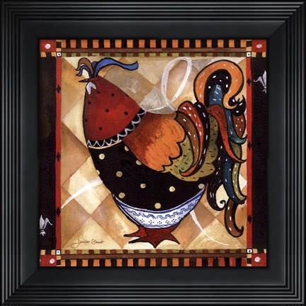 Framed Tuscan Rooster Sq II Print