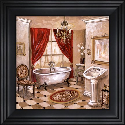Framed Leopard Parisian Bath Print