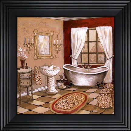 Framed Leopard Florentine Bath Print