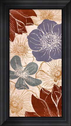 Framed Vintage Flowers I Print