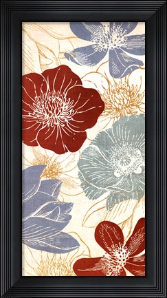 Framed Vintage Flowers II Print
