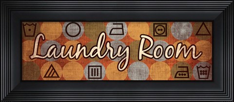 Framed Laundry Symbols Panel I - mini Print