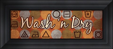 Framed Laundry Symbols Panel II - mini Print