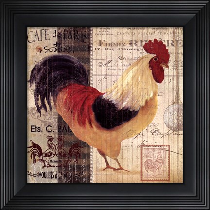 Framed Cockerel I Print