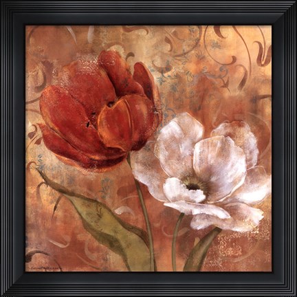 Framed Flower Duet II Print