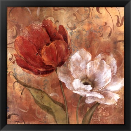 Framed Flower Duet II Print