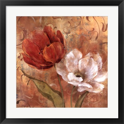 Framed Flower Duet II Print