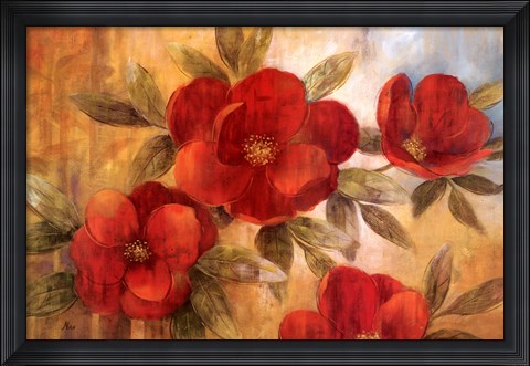 Framed Jardin Rouge I Print