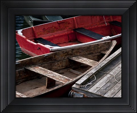 Framed Wooden Rowboats X Print