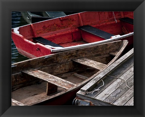 Framed Wooden Rowboats X Print