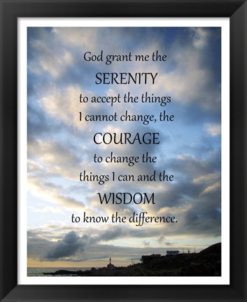 Framed Serenity Prayer - skies Print