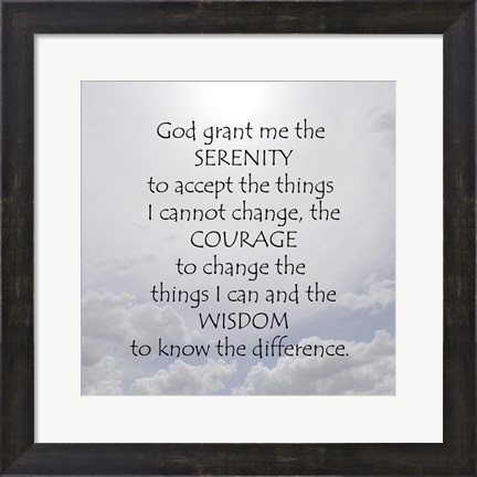Framed Serenity Prayer - clouds Print