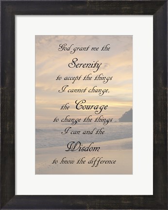 Framed Serenity Prayer - landscape Print